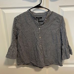 𝅺madewell gingham bell sleeve button front size S